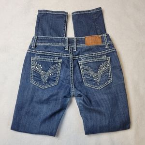 Vigoss Collection Skinny Fit Bling Jean's Sz 3/4.